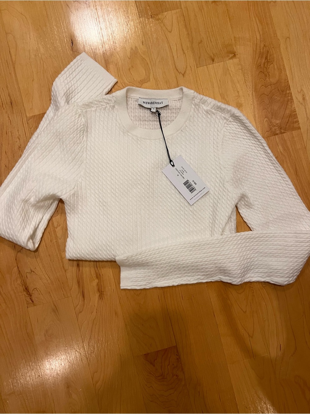 NWT WeWoreWhat Cable Knit Long Sleeve